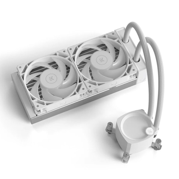 EK Water Blocks EK-Nucleus CR240 Lux D-RGB All In One CPU Cooler - White - Image 2