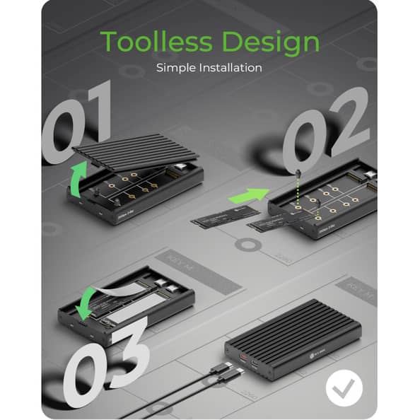IcyBox 2 bay enclosure for M.2 NVMe - Image 2