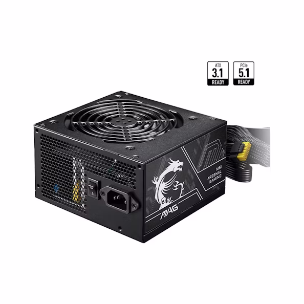 MSI MAG A650BN PCIE5 II 650W ATX 3.1 PCIe 5.1 80 Plus Bronze Power Supply - Image 2
