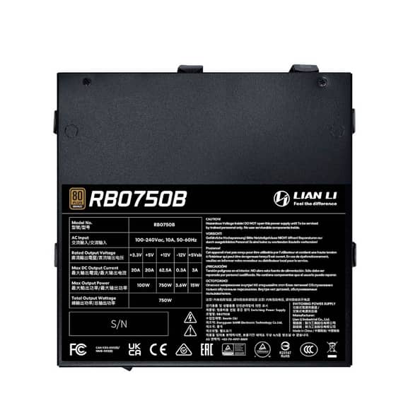 Lian Li RB Series 750W ATX 3.1 PCIe 5.1 80 Plus Bronze Power Supply - Image 2