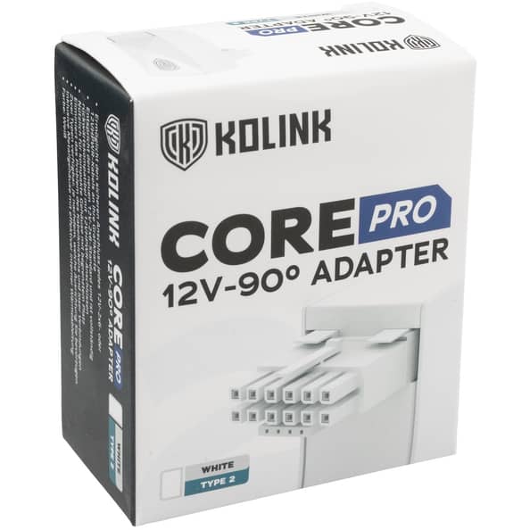 Kolink Core Pro 12V-2x6 16-Pin 90 Degree Adapter - Type 2 - White - Image 5