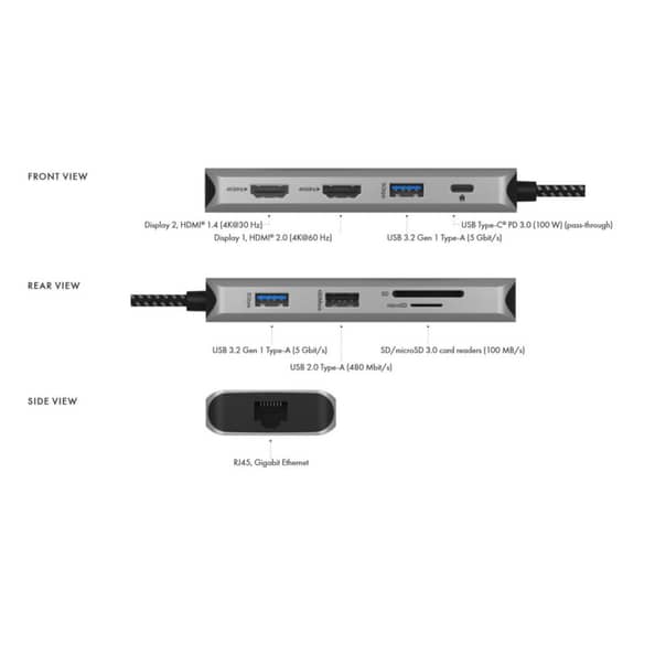 IcyBox 9-in-1 mobile Docking Station with PD 100w - Image 7